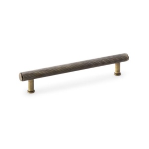 Alexander & Wilks Crispin Knurled T-bar Cupboard Pull Handle - Antique Brass - Centres 160mm