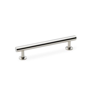 Alexander & Wilks Round T-Bar Cabinet Pull Handle - Polished Nickel - Centres 128mm
