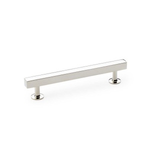 Alexander & Wilks Square T-Bar Cabinet Pull Handle - Polished Nickel - Centres 128mm