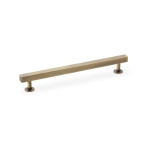 Alexander & Wilks Square T-Bar Cabinet Pull Handle - Antique Brass - Centres 192mm