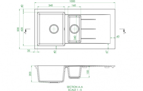 Prima+ Granite 1.5B & Drainer Inset Sink - White