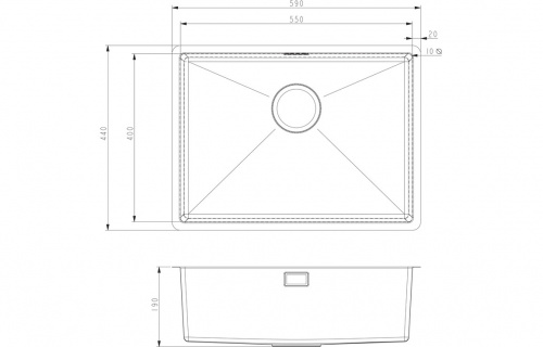 Prima+ Large 1.0B R10 Inset/Undermount Sink - St/Steel