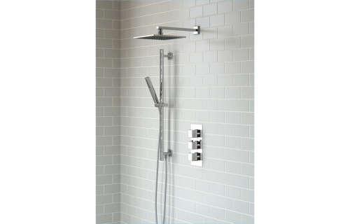 Vale Shower Pack Three - Triple Two Outlet w/Riser & Overhead Kit