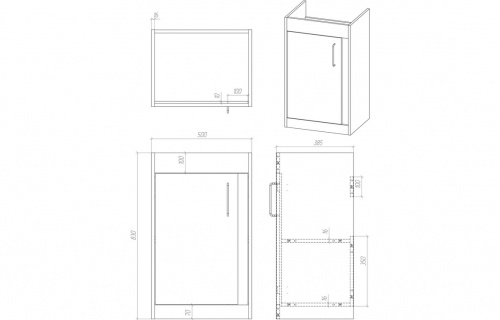 Nevis 510mm Floor Standing Unit Inc. Basin - Matt Indigo Blue