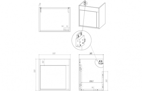 Nevis 510mm Wall Hung Unit Inc. Basin - Matt Light Grey