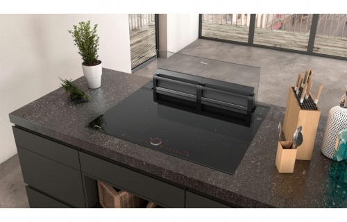 Neff N90 I88WMM1S7B 80cm Glass Downdraft Extractor - Black & Clear Glass