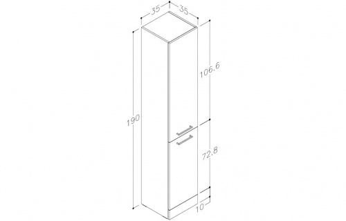 Haydon 350mm Floor Standing 2 Door Tall Unit - Anthracite Gloss