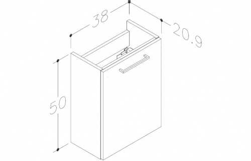 Haydon 410mm Wall Hung 1 Door Basin Unit w/Basin - Grey Gloss