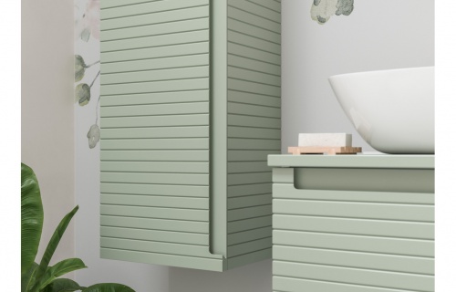 Groove 350mm Wall Hung 1 Door Tall Unit - Matt Willow Green