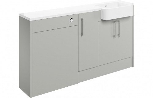 Albia 1542mm Basin  WC & 1 Door Unit Pack (RH) - Light Grey Gloss