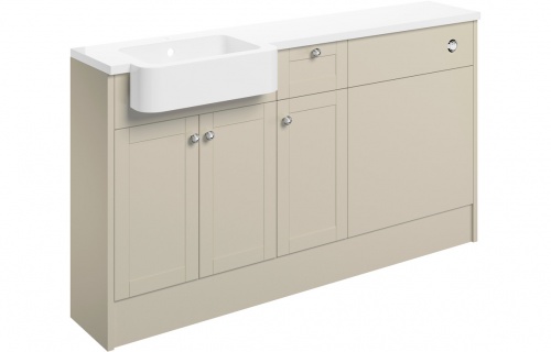 Apo 1542mm Basin  WC & 1 Drawer  1 Door Unit Pack (LH) - Matt Latte