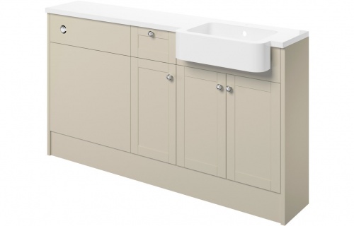Apo 1542mm Basin  WC & 1 Drawer  1 Door Unit Pack (RH) - Matt Latte