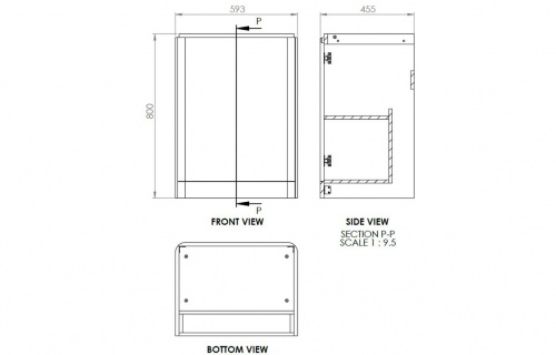 Bona 600mm 2 Door Floor Standing Basin Unit - Matt Grey