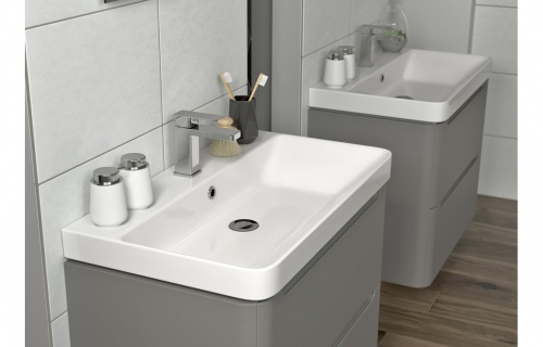 Bona 600mm 2 Door Floor Standing Basin Unit - Matt Grey