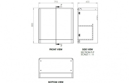 Bona 800mm 2 Door Floor Standing Basin Unit - Matt Grey