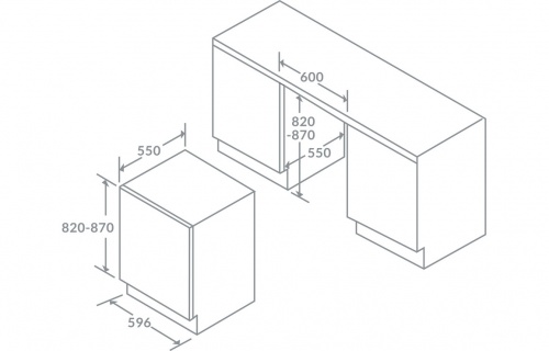 Prima LPR132A1 B/I Under Counter Fridge w/Ice Box