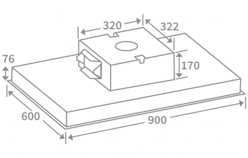 Prima+ PRCH301 90cm Ceiling Hood - St/Steel