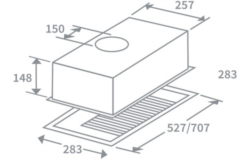 Prima PRCH700 53cm Canopy Hood - Grey