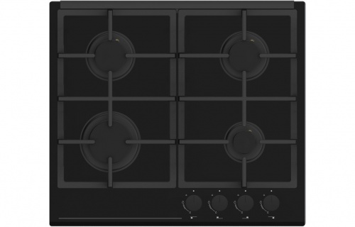 Prima Oven, Gas Hob & Curved Glass Chimney Hood Pack - Black