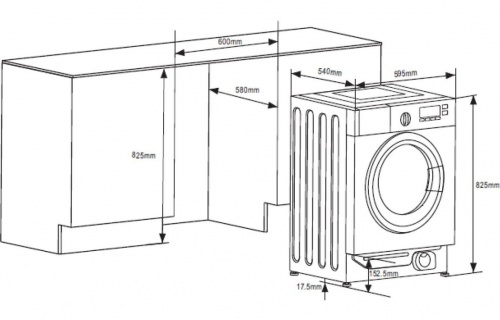 Prima PRLD375 B/I 8kg/6kg 1400rpm Washer Dryer - White