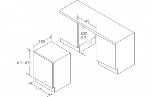 Prima PRRF100 B/I Under Counter Larder Fridge