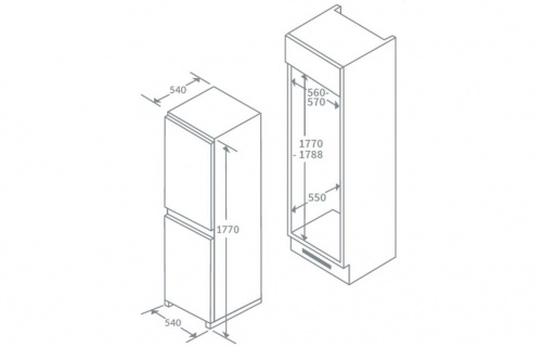 Prima PRRF500 B/I 50/50 Frost Free Fridge Freezer