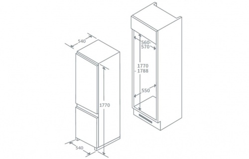 Prima PRRF702 B/I 70/30 Fridge Freezer