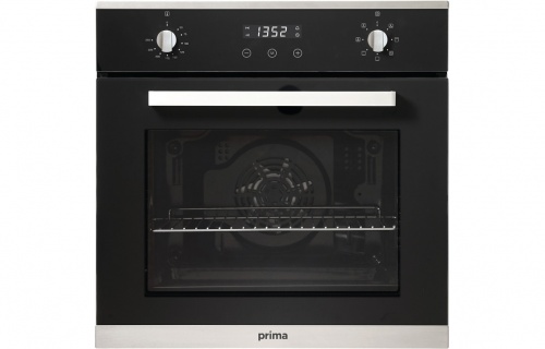 Prima+ PRSO106 Single Electric Fan Oven - Black & St/Steel