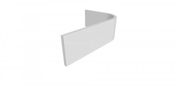 Quadrant Plinth 150 X 430 X 320 - Strada Matte Painted Light Grey