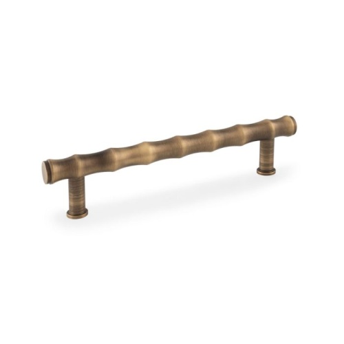 Crispin Bamboo T-bar Cupboard Pull Handle - Antique Brass - 128mm Centres