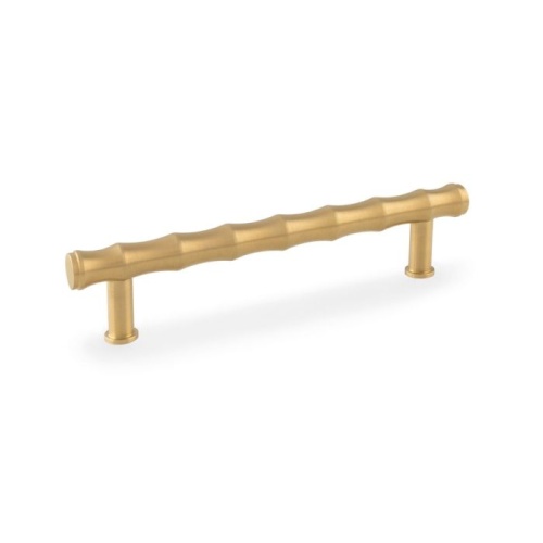 Crispin Bamboo T-bar Cupboard Pull Handle - Satin Brass PVD - 128mm Centres