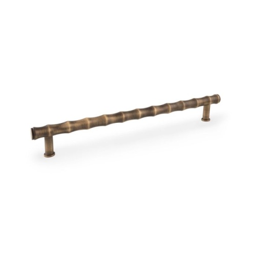 Crispin Bamboo T-bar Cupboard Pull Handle - Antique Brass - 224mm Centres