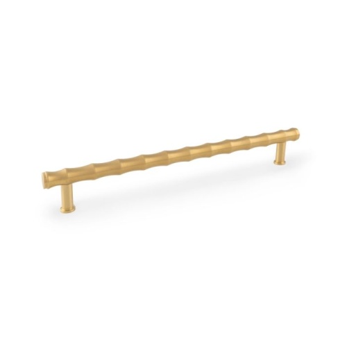 Crispin Bamboo T-bar Cupboard Pull Handle - Satin Brass PVD - 224mm Centres
