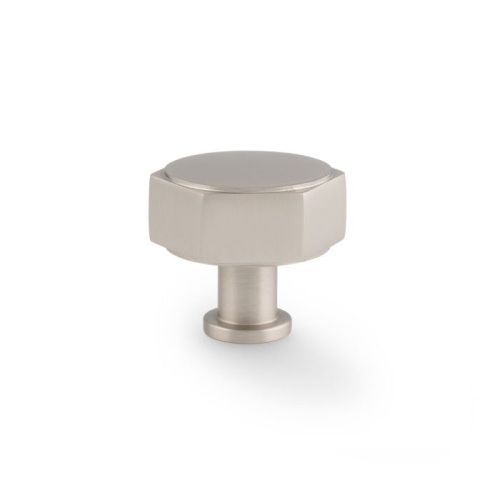 Vesper Hex Cabinet Knob - Satin Nickel 40mm