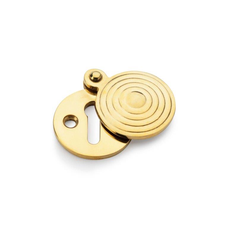 Alexander & Wilks Standard Key Profile Round Escutcheon with Christoph Design Cover - Unlacquered Brass