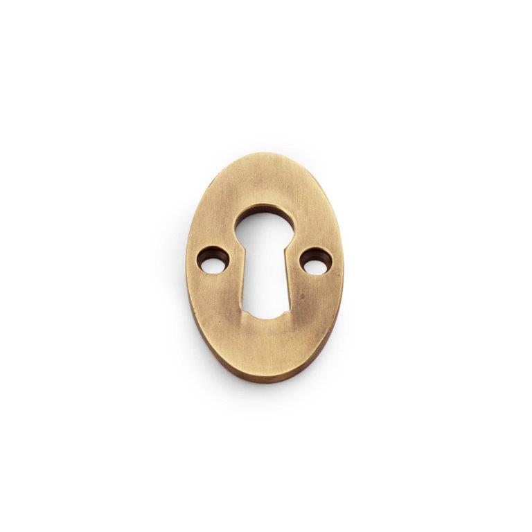 Alexander & Wilks Standard Key Profile Ellipse Escutcheon - Antique Brass