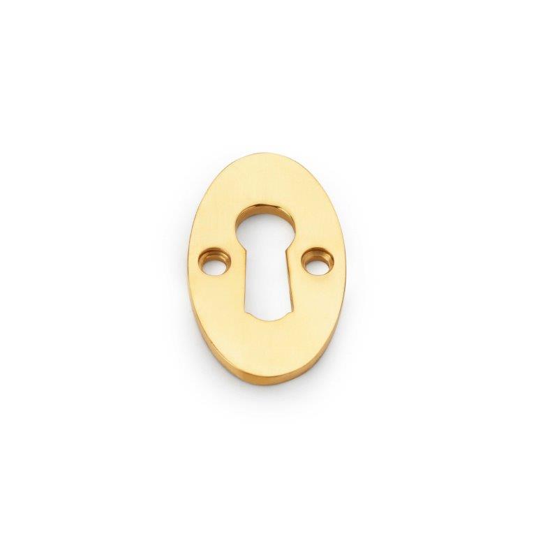 Alexander & Wilks Standard Key Profile Ellipse Escutcheon - Unlacquered Brass