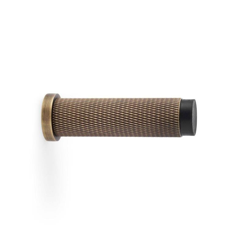 Alexander & Wilks Brunel Knurled Door Stop - Antique Brass