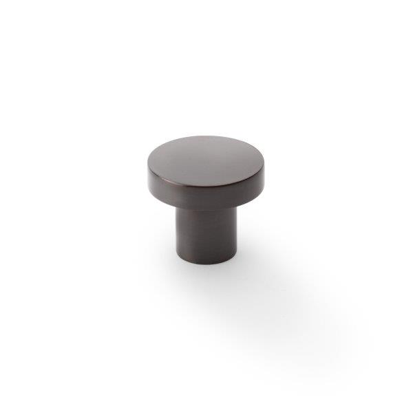 Alexander & Wilks Hanover Plain Cupboard Knob - Dark Bronze - Knob 30mm