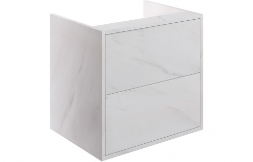 Elbert 600mm 2 Drawer Wall Hung Basin Unit (No Top) - Marble