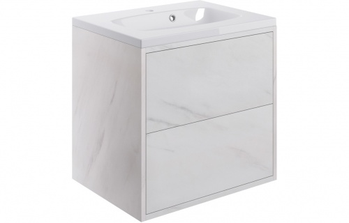 Elbert 600mm 2 Drawer Wall Hung Basin Unit Inc. Basin - Marble