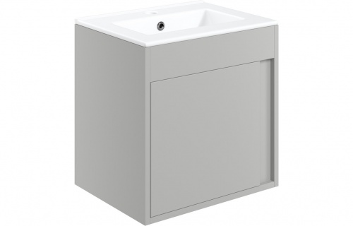 Nevis 510mm Wall Hung Unit Inc. Basin - Matt Light Grey