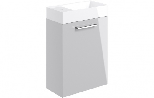 Haydon 410mm Wall Hung 1 Door Basin Unit w/Basin - Grey Gloss