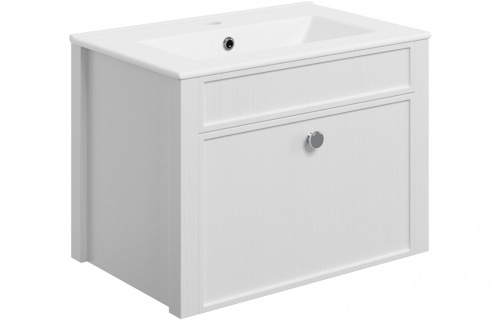 Luca 605mm Wall Unit & Basin - Satin White Ash