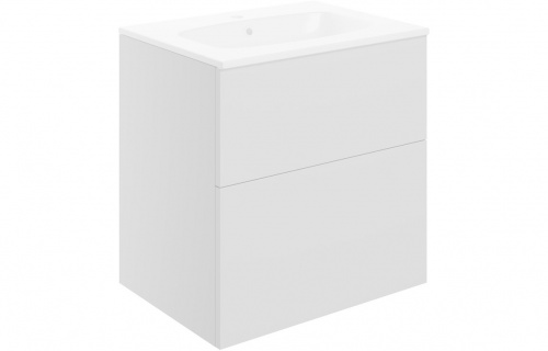 Harman 610mm 2 Drawer Wall Unit & Basin - Matt White