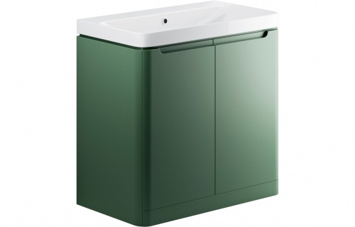 Bona 800mm 2 Door Floor Standing Basin Unit - Matt Sage Green