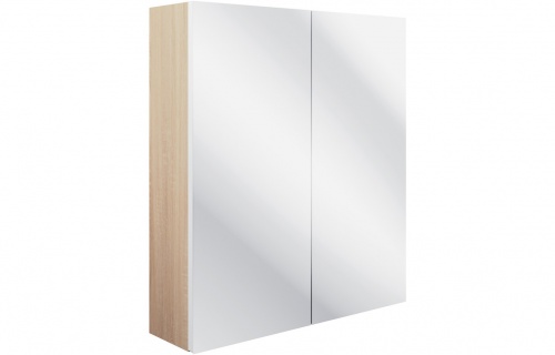 Logan 600mm 2 Door Mirrored Wall Unit - Matt White