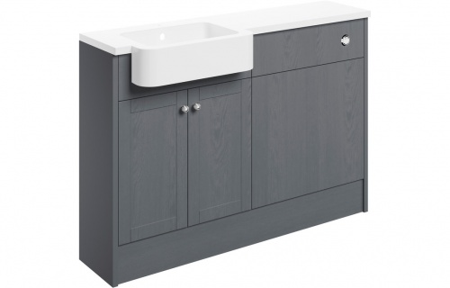 Apo 1242mm Basin & WC Unit Pack (LH) - Grey Ash