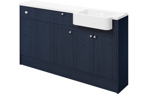 Apo 1542mm Basin  WC & 1 Drawer  1 Door Unit Pack (RH) - Indigo Ash