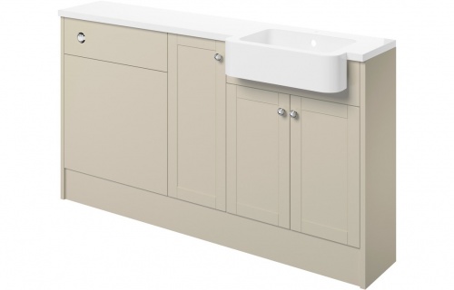 Apo 1542mm Basin  WC & 1 Door Unit Pack (RH) - Matt Latte